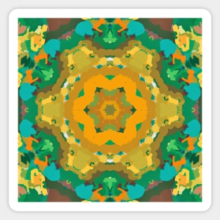 Vibrant teals, yellows and greens Sticker